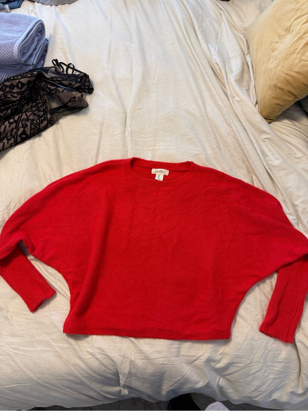 Jessica Simpson Bright Red Crewneck Sweater